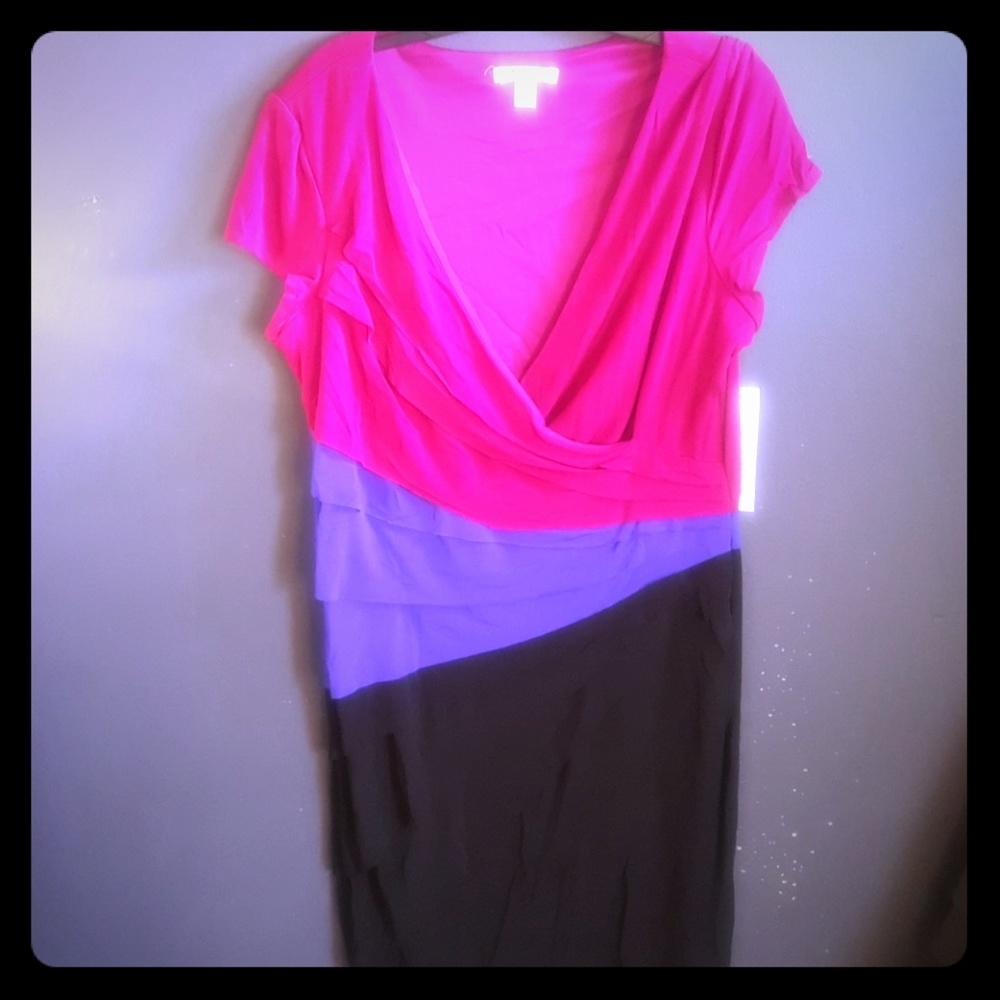 Purple blue and black cocktail dress